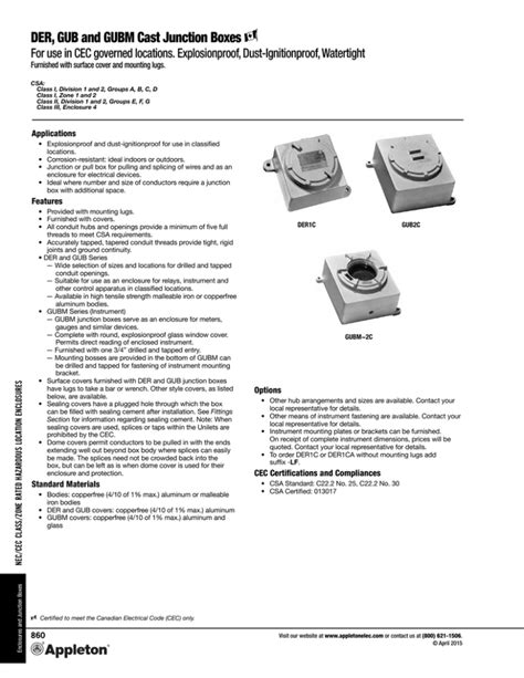 gub junction box catalog